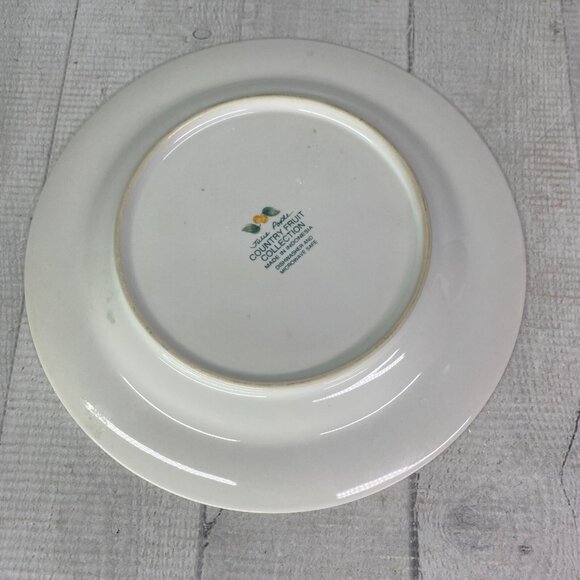 Vintage Julie Pople Avon COUNTRY FRUIT COLLECTION Porcelain Salad Plate Set 4 - Picture 3 of 16